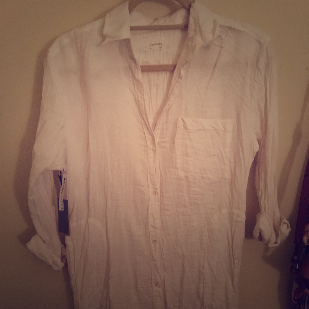 Aritzia linen shirt dress
